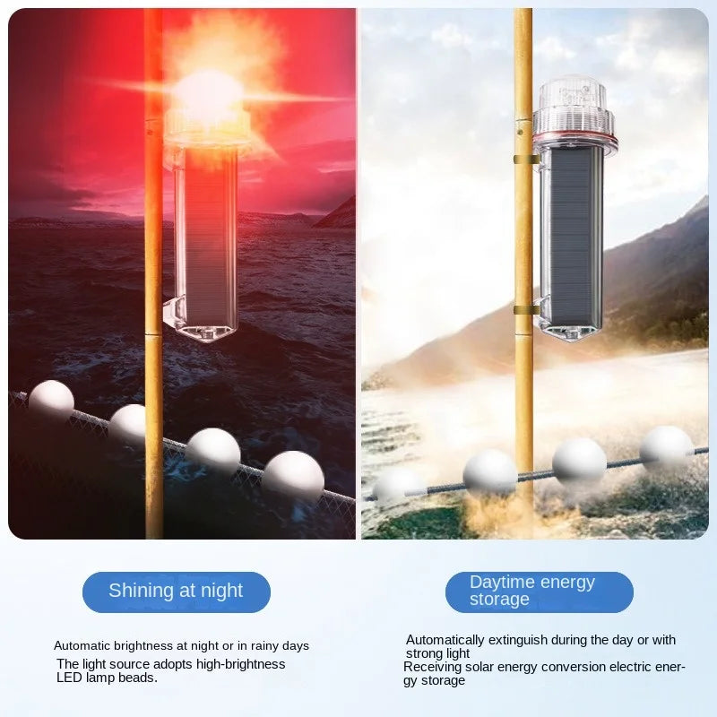 Solar Powered IP7X Waterproof Net Mark/Position Flashing Marine Signal Light Flash Boat Light Warning Floating Torpedo Light CE - Action Outdoors Kiwi