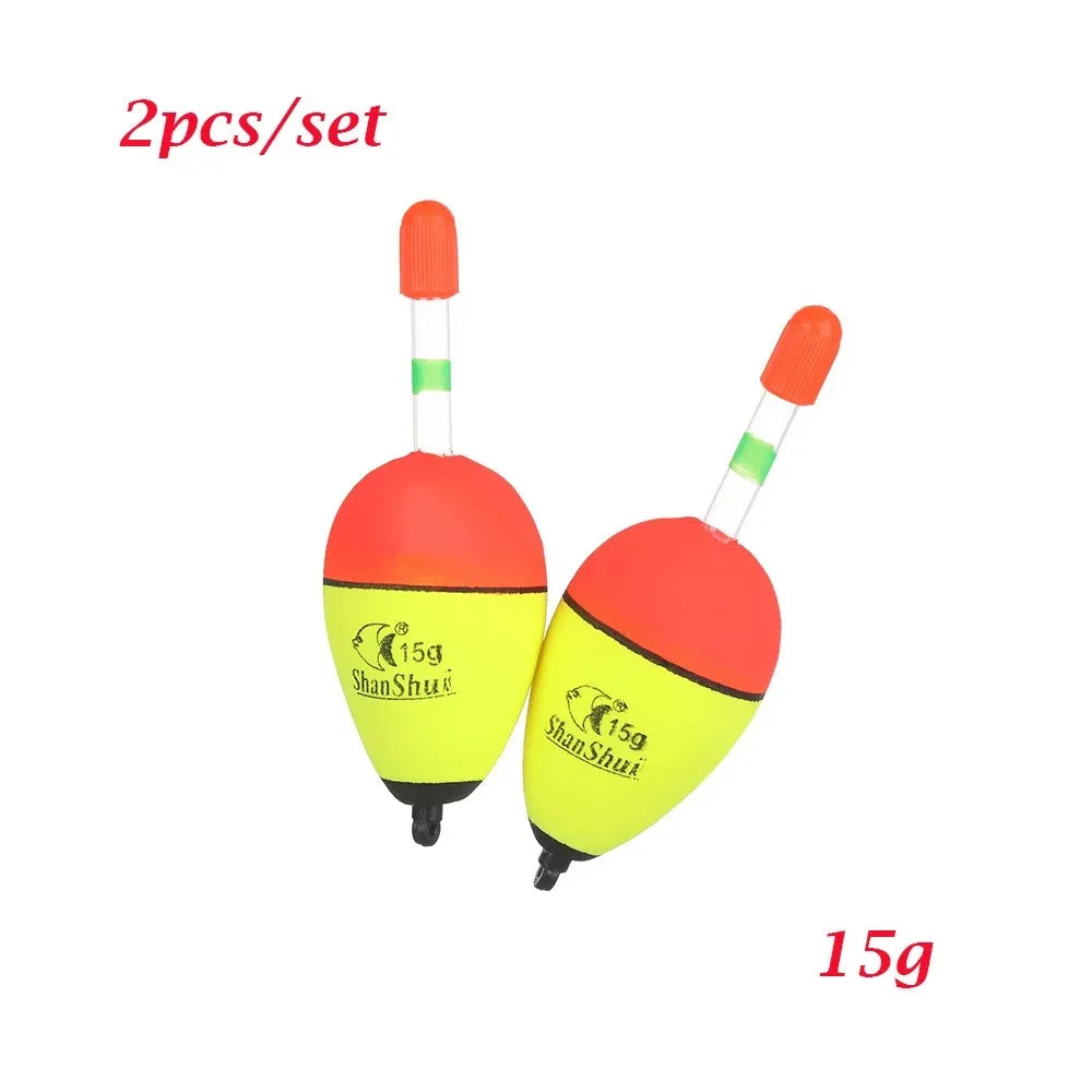 2pcs 5/8/10/15/20/30/40/50/60g EVA Luminous Fishing Night Float Light Stick Foam Plastic Bobber Sea Rock Fishing Striking Floats - Action Outdoors Kiwi