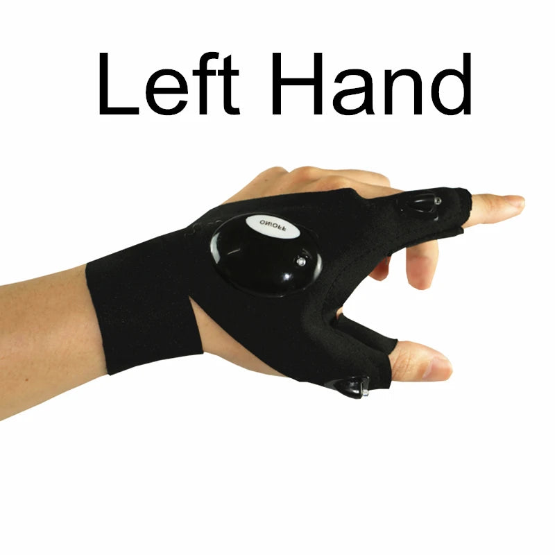 Half-finger Fishing Gloves Led Flashlight Waterproof Flashlight Outdoor Hiking Camping Fishing Rescue Survival Lighting Tool - Action Outdoors Kiwi