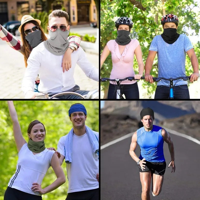 Breathable Sunscreen Ice Silk Scarf Outdoor Fishing Magic Face Scarf Neck Sleeve Cycling Mask Sports Headgear - Action Outdoors Kiwi