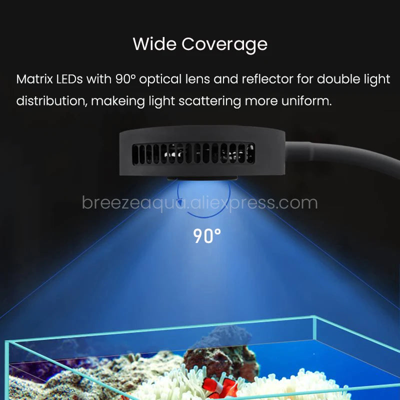 Spectra Aqua Knight V2 36W Full Spectrum Touch Control Built-in Timer Marine Coral Reef Saltwater Fish Tank Aquarium LED Light - Action Outdoors Kiwi