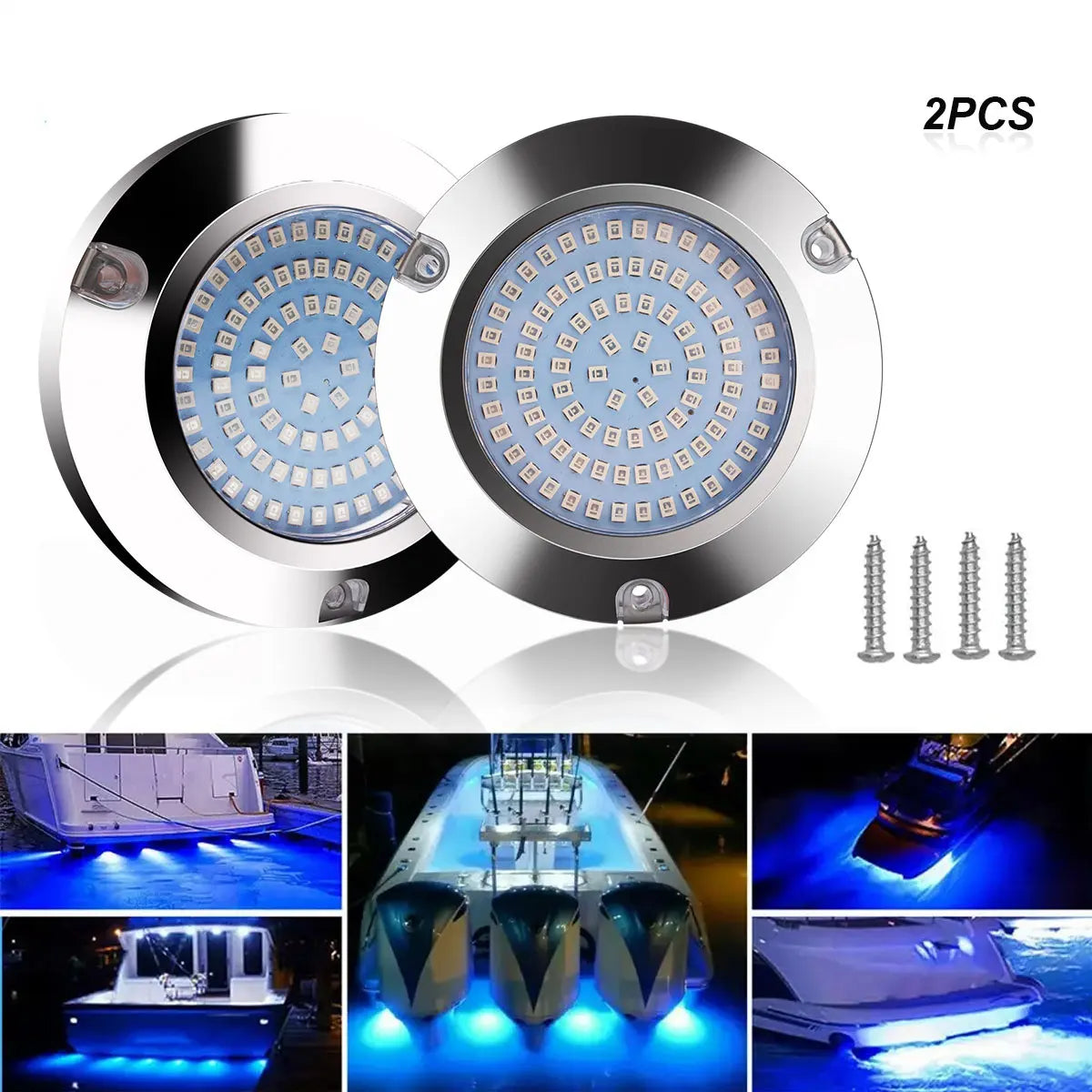 2pcs 120W LED Marine Yacht Lamp DC12V 24V 316L Stainless Steel IP68 Anti-corrosion Boat Underwater Light Saltwater Яхты Катера - Action Outdoors Kiwi