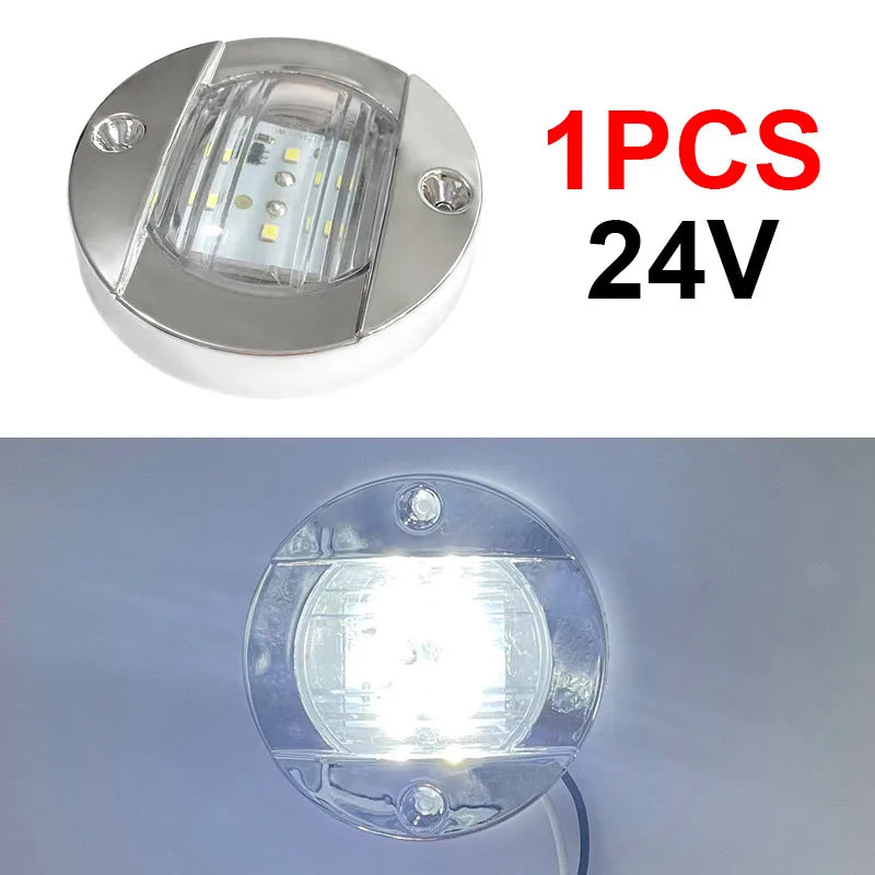 1Pcs DC12V/24V Marine Boat Transom LED Stern Light Round Cold White LED Tail Lamp Yacht Accessory Blue/White/Yellow/Green/Red - Action Outdoors Kiwi