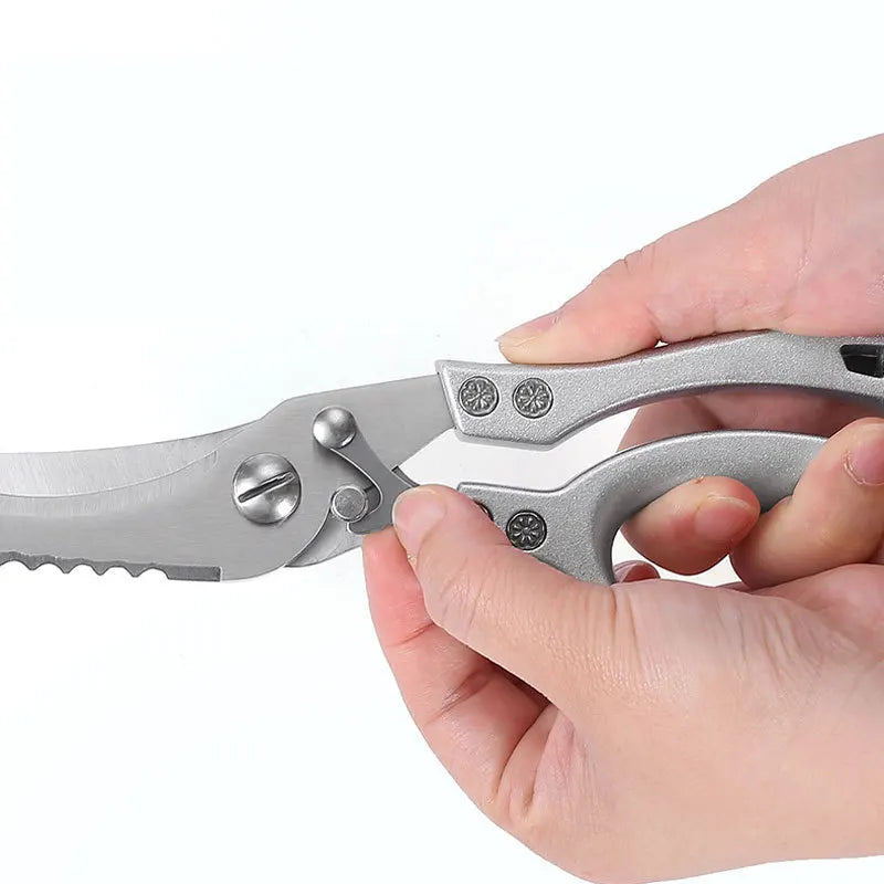 Kitchen Scissors Multifunctional Stainless Steel Food Scissors Chicken Bone Meat Fishing Crab Greens Cutting Trimming Scissors - Action Outdoors Kiwi