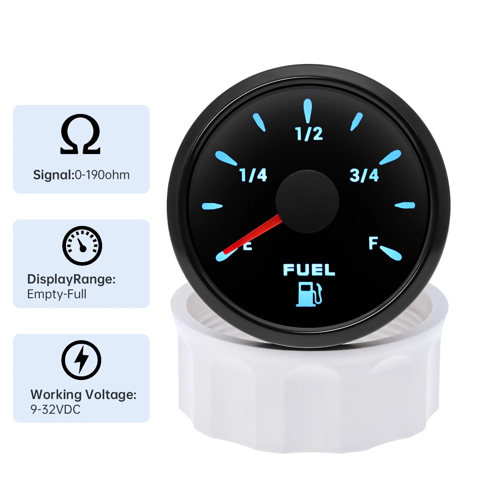 0-190Ω Fuel Float Sensor + Fuel Level Gauge(Option) 7 Color Backlight Fuel Tank Level Gauge With Alarm Light For Marine Car RVS - Action Outdoors Kiwi