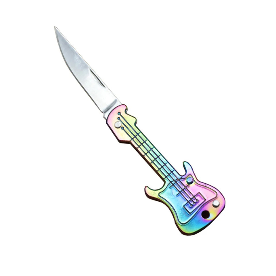 Mini Guitar Keychain Knife Stainless Steel Folding Knife Fishing Filet Knives Portable Multifunction Outdoor Folding Knife - Action Outdoors Kiwi