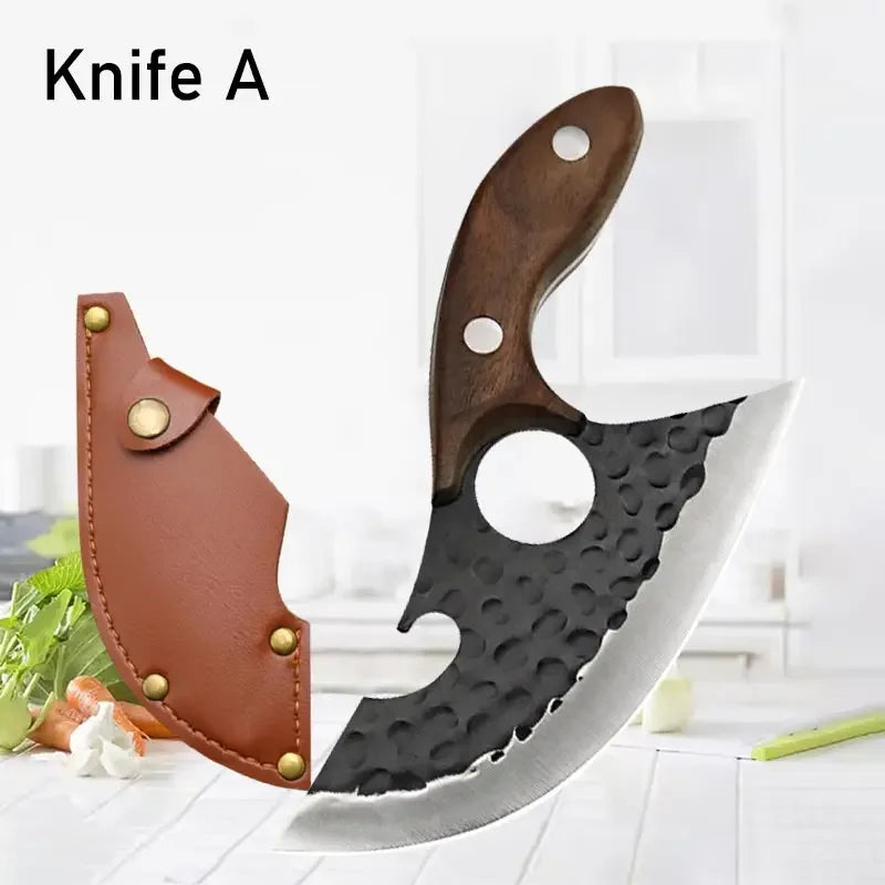 WXCOO Professional Kitchen Knives Hand Forged Boning Knife Stainless Steel Fruit Paring Knife Meat Cleaver Butcher Slicing Knife - Action Outdoors Kiwi