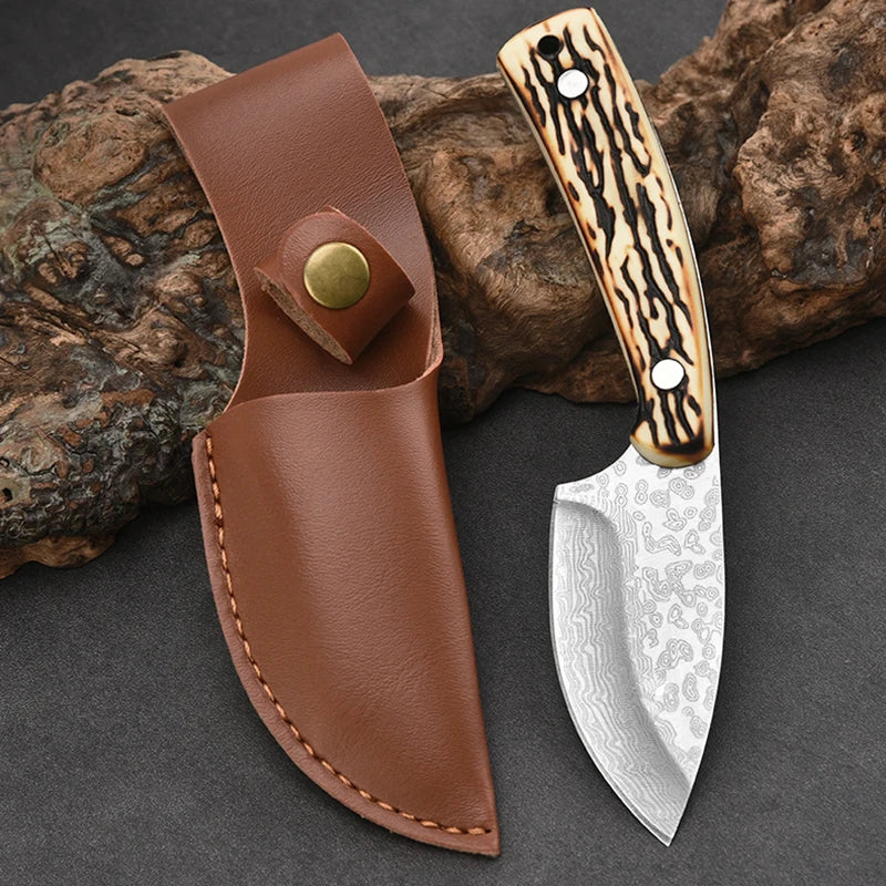 Damascus Pattern Kitchen Meat Cleaver Boning Knife Chef Peeling Fishing Barbecue Knife Raw Fish Cutter Butcher Knife - Action Outdoors Kiwi