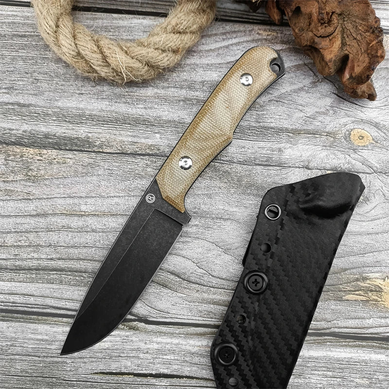 High hardness R small straight knife fishing and hunting tactics G10 and hemp handle survival tools rescue camping fixed knife - Action Outdoors Kiwi