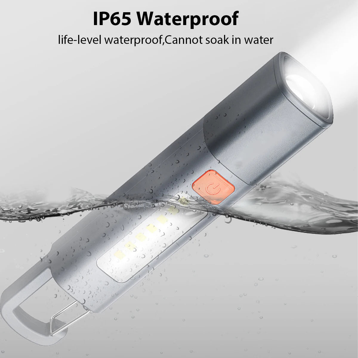 Strong Lighting ABS Flashlamp USB Charging Portable Outdoor Small Flashlight Camping Hanging Lamp Telescopic Focus COB Side Lamp - Action Outdoors Kiwi
