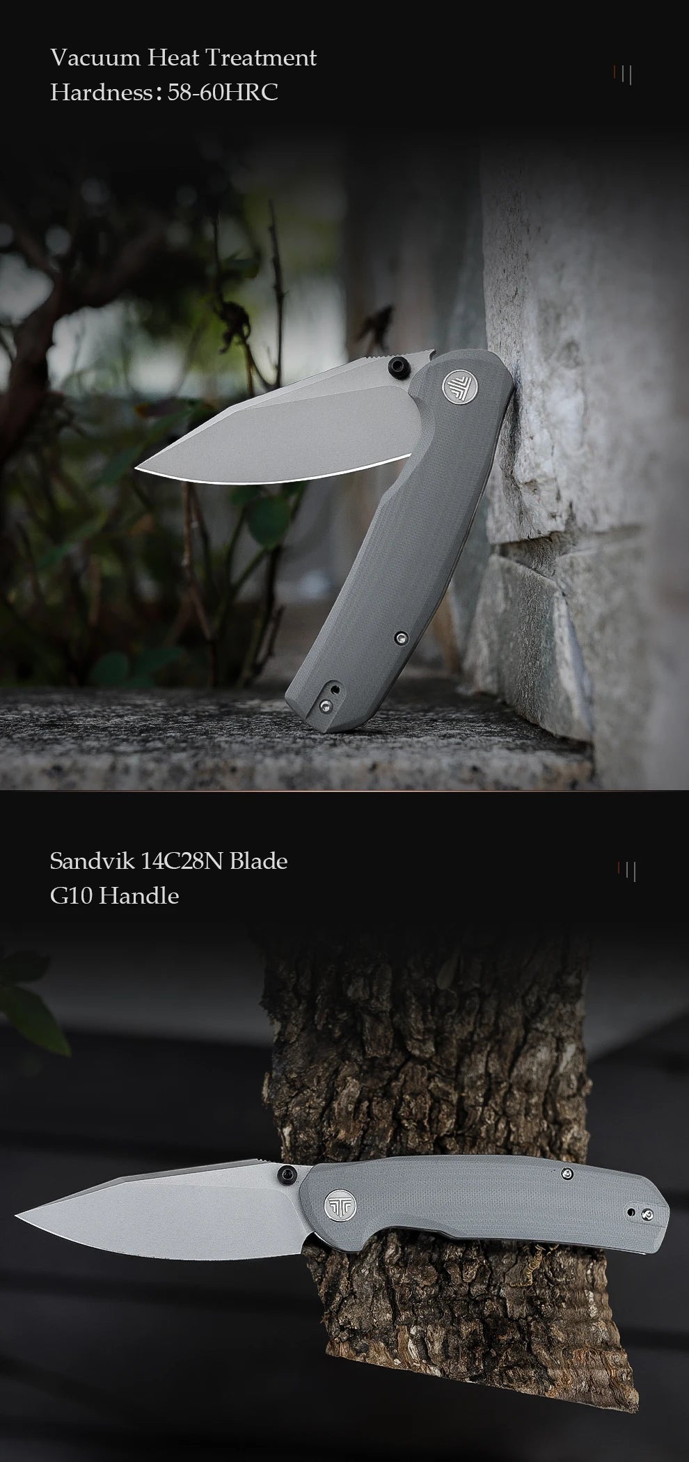 TRIVISA EDC Folding Knife for Men, Axis Pocket Knife with Clip,3.34” 14C28N Steel ,Stonewash Blade,G10 Handle.Camping Tool - Action Outdoors Kiwi