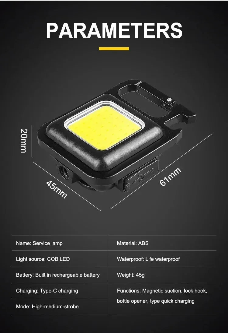 Mini Protable COB Flashlight Keychain Lamp 4 Lighting Modes Torch Outdoor Waterproof Emergency Camping Fishing Work Lights - Action Outdoors Kiwi