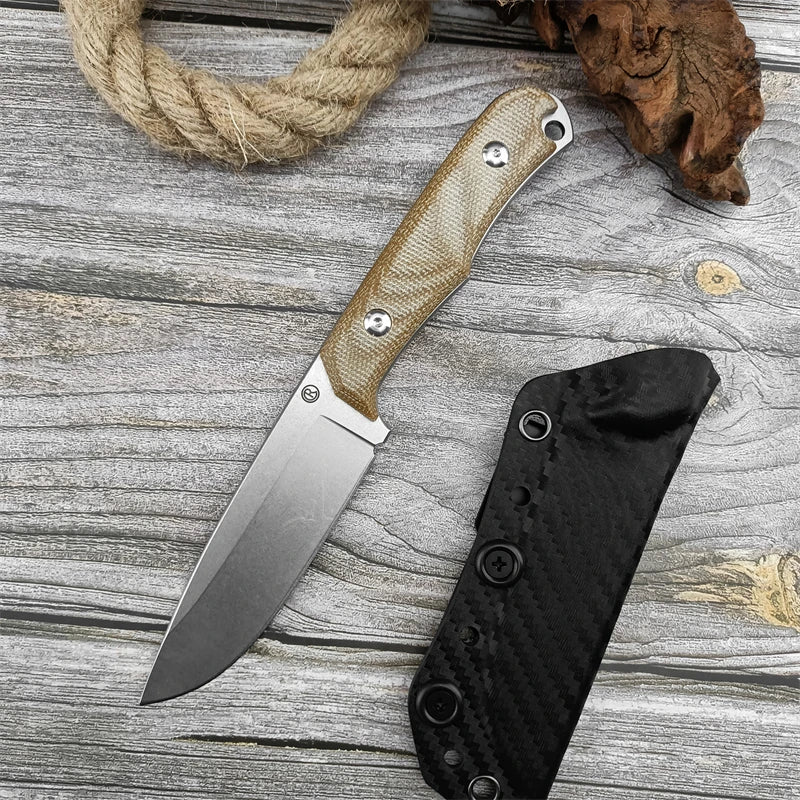 High hardness R small straight knife fishing and hunting tactics G10 and hemp handle survival tools rescue camping fixed knife - Action Outdoors Kiwi