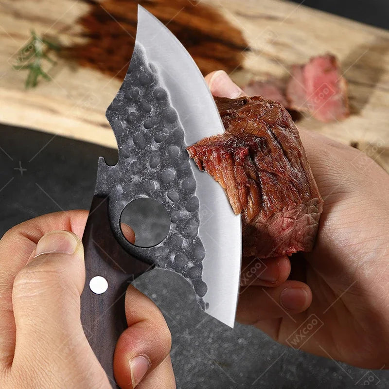 WXCOO Professional Kitchen Knives Hand Forged Boning Knife Stainless Steel Fruit Paring Knife Meat Cleaver Butcher Slicing Knife - Action Outdoors Kiwi