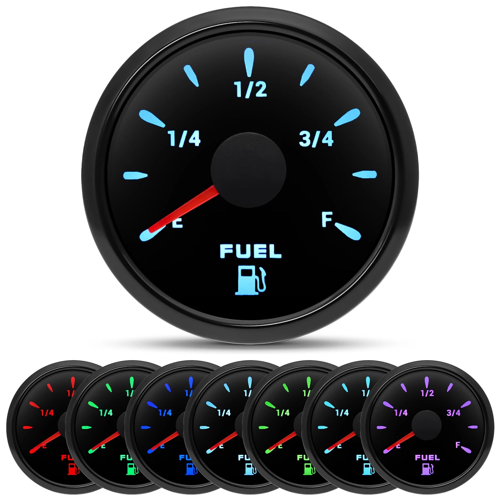 0-190Ω Fuel Float Sensor + Fuel Level Gauge(Option) 7 Color Backlight Fuel Tank Level Gauge With Alarm Light For Marine Car RVS - Action Outdoors Kiwi