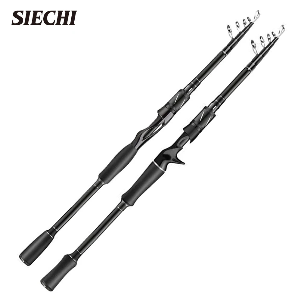 SIECHI Carbon Fiber Spinning Rod Telescopic Fishing Rod 1.8M 2.1M 2.4M 2.7M Casting Lure Feeder Rod Super Hard Carp Fishing Pole - Action Outdoors Kiwi