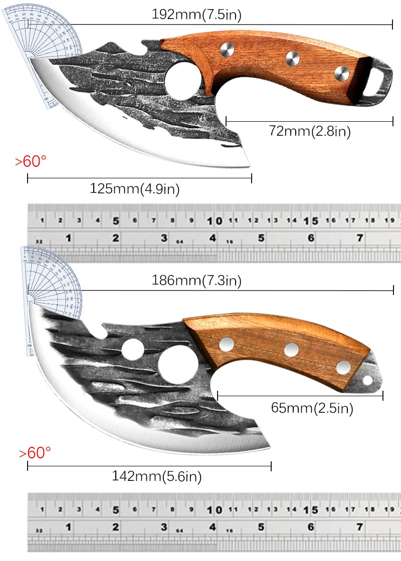 Forged Meat Cleaver Kitchen Chef Knife Fishing Boning Fruit Cutting Knife BBQ Butcher Portable Utility Viking Knife Can Opener - Action Outdoors Kiwi