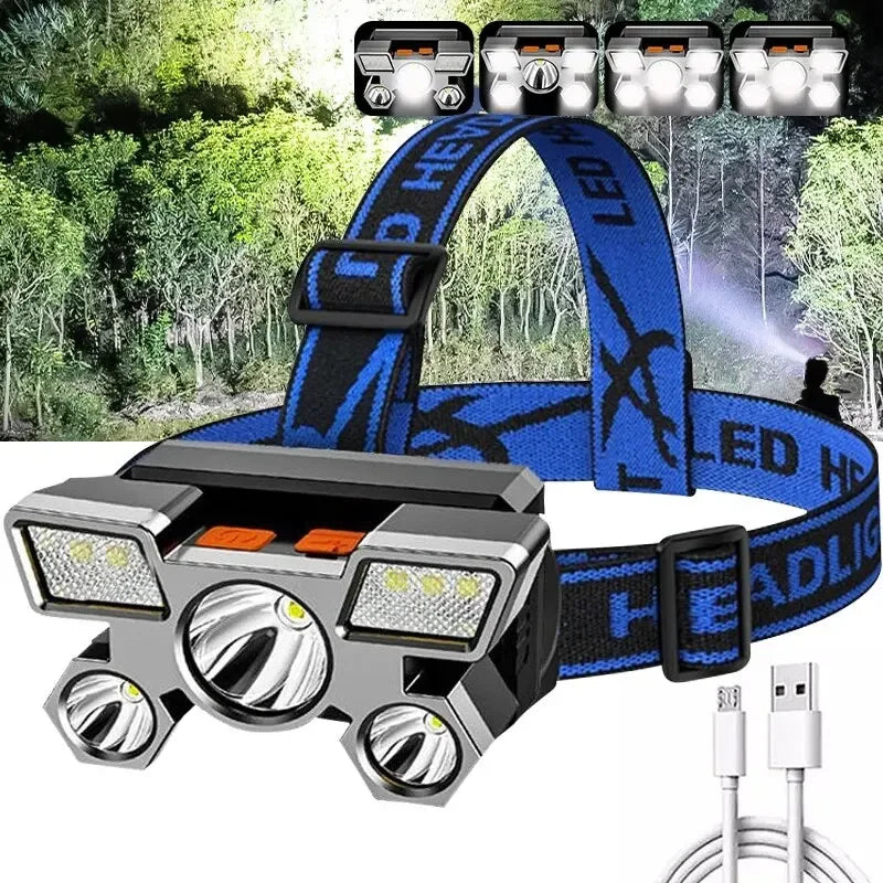 Powerful Rechargeable Head Flashlight for Fishing Led Headlamp Nitecore Camping Headlights Hunting Torch Hiking Front Lanterns - Action Outdoors Kiwi