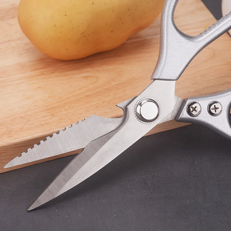 Kitchen Scissors Multifunctional Stainless Steel Food Scissors Chicken Bone Meat Fishing Crab Greens Cutting Trimming Scissors - Action Outdoors Kiwi