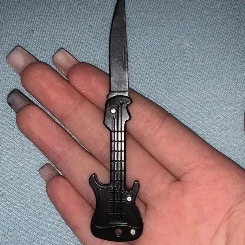 Mini Guitar Keychain Knife Stainless Steel Folding Knife Fishing Filet Knives Portable Multifunction Outdoor Folding Knife - Action Outdoors Kiwi