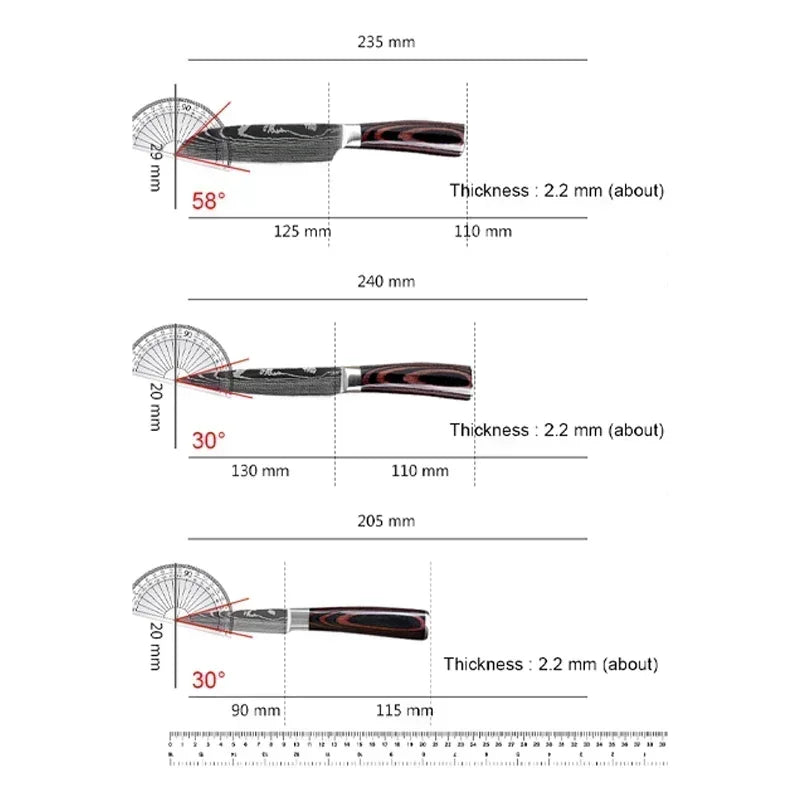 Kitchen Knives High Stainless Steel Chef Knife Slicing Butcher Boning Knife Cleaver Meat Vegetables Fruit Fish Filleting Knife - Action Outdoors Kiwi