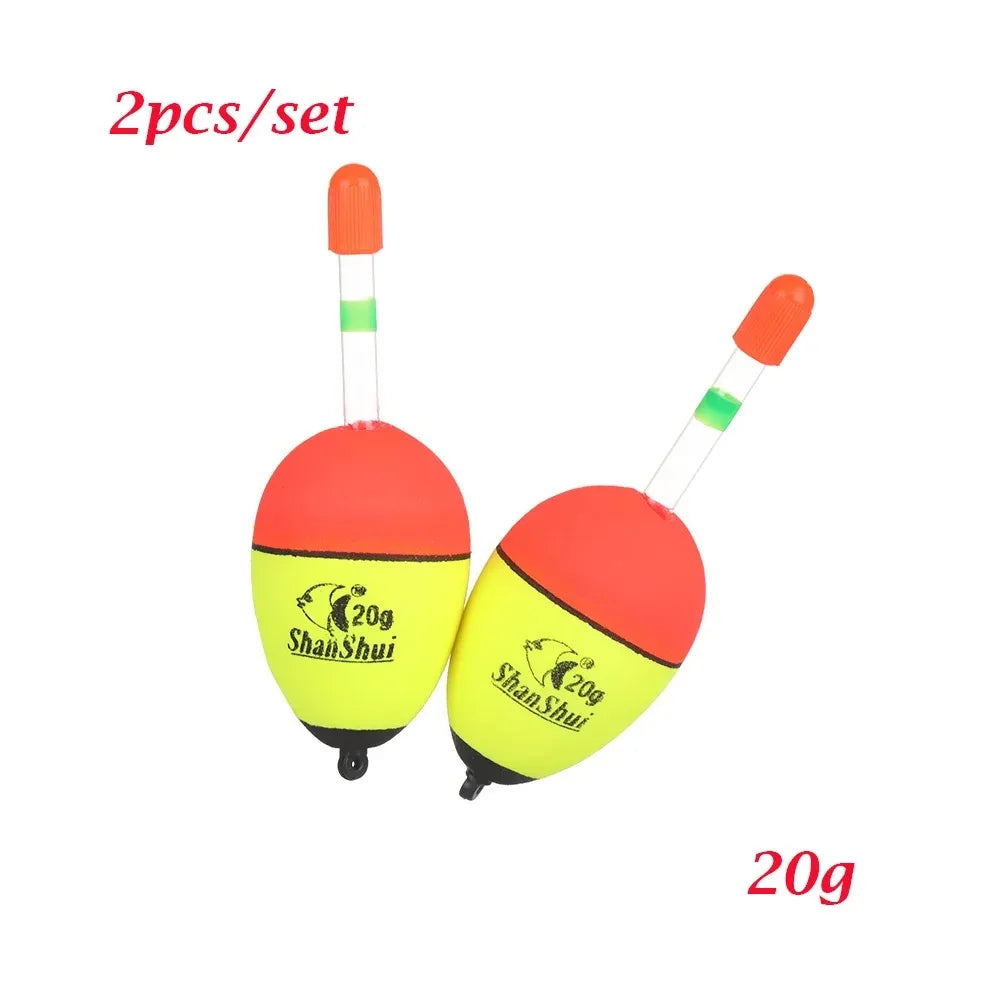 2pcs 5/8/10/15/20/30/40/50/60g EVA Luminous Fishing Night Float Light Stick Foam Plastic Bobber Sea Rock Fishing Striking Floats - Action Outdoors Kiwi