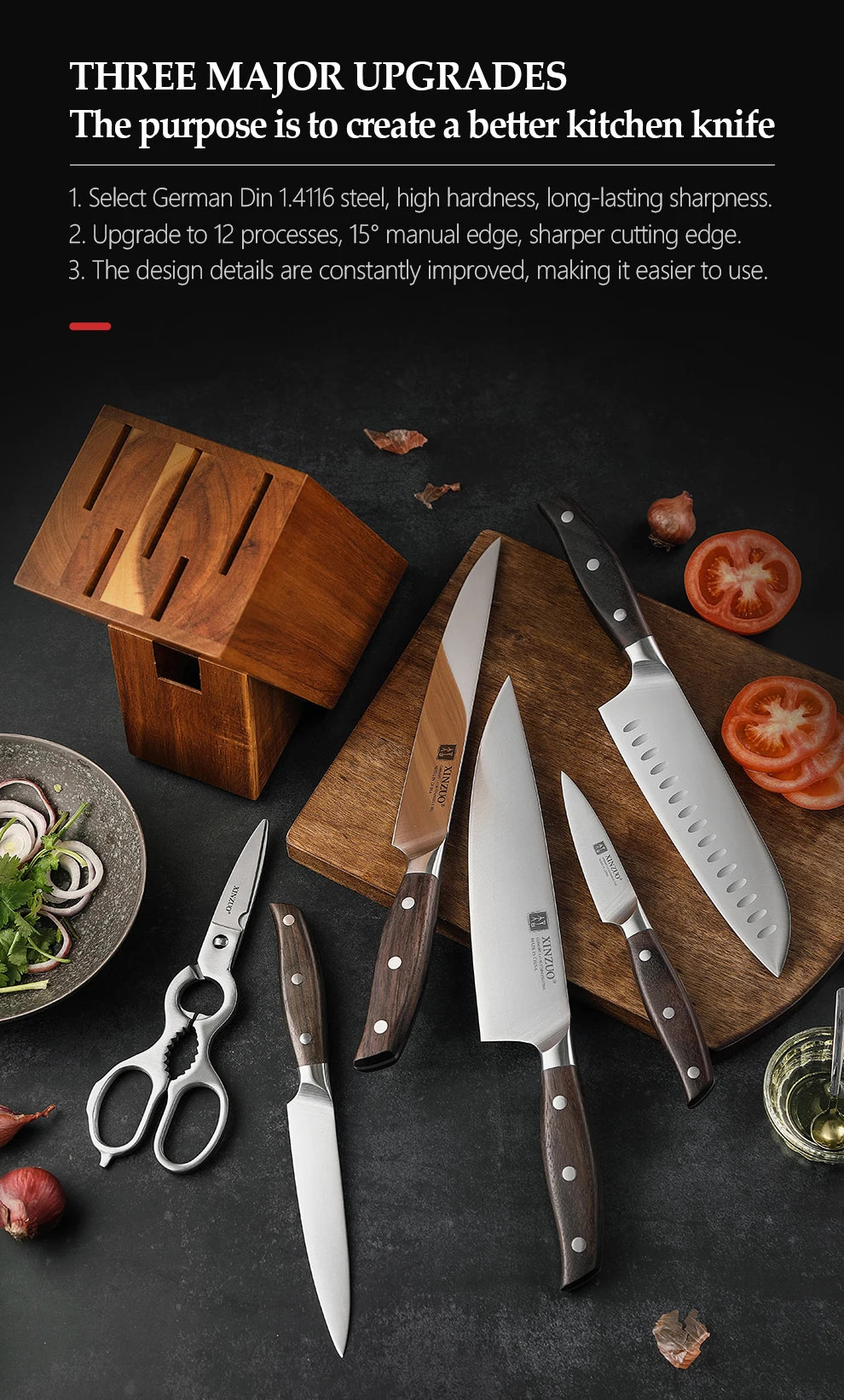 XINZUO Professional Full 7 PCS Knife Set German - Action Outdoors Kiwi