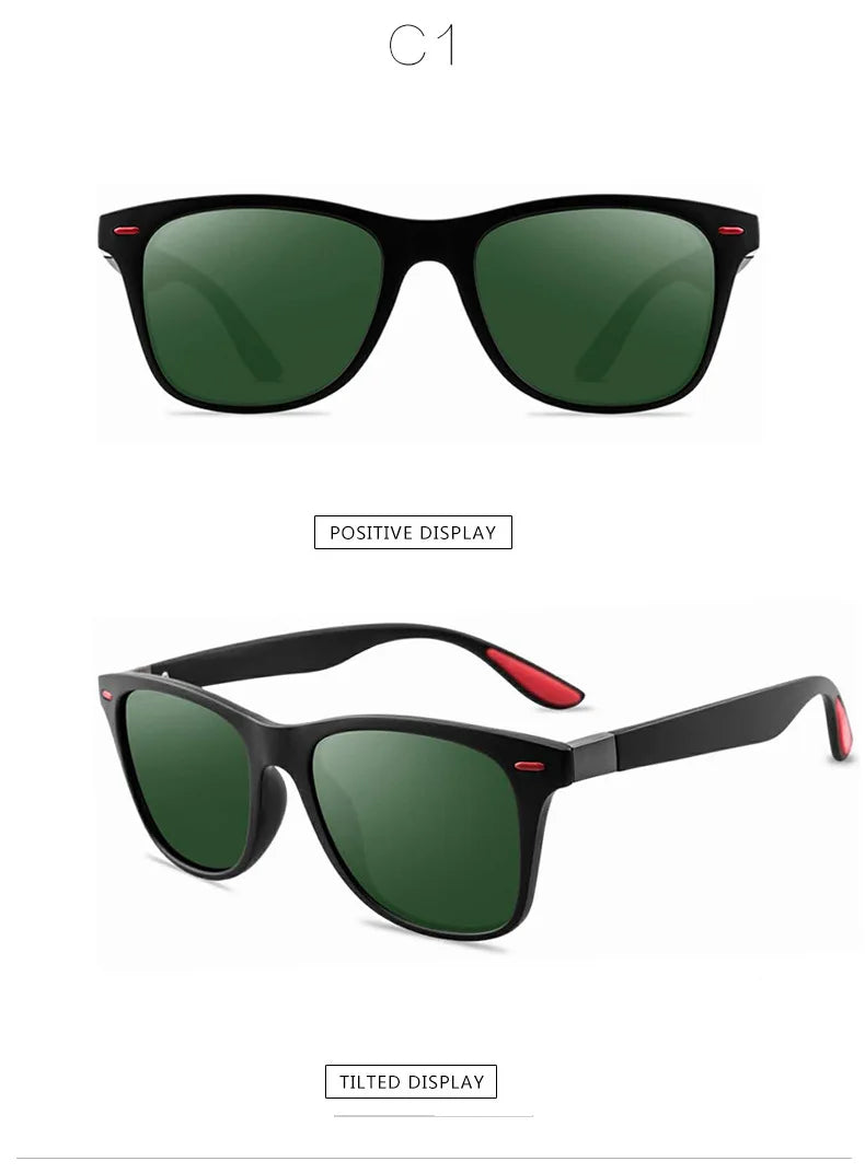Fashion Classic Polarized Men And Women Square Sunglasses Anti Glare Goggles Travel Fishing Riding Glasses Uv400 - Action Outdoors Kiwi