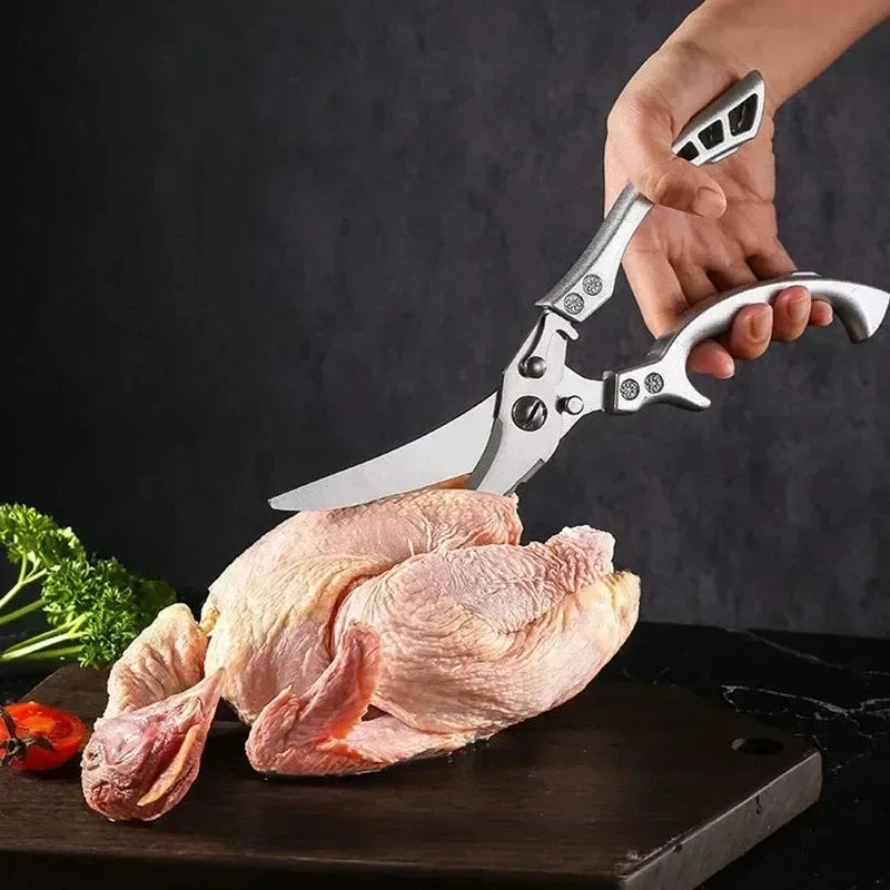 Laser Damascus Kitchen Knife Cleaver Meat Fruit Bread Knife Barbecue Boning Knife Cut Chicken Convenient Scissors Kitchen Knives - Action Outdoors Kiwi