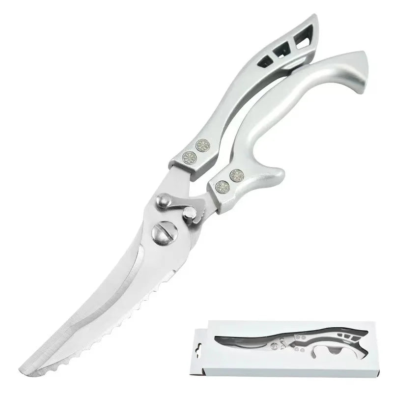 Kitchen Scissors Multifunctional Stainless Steel Food Scissors Chicken Bone Meat Fishing Crab Greens Cutting Trimming Scissors - Action Outdoors Kiwi