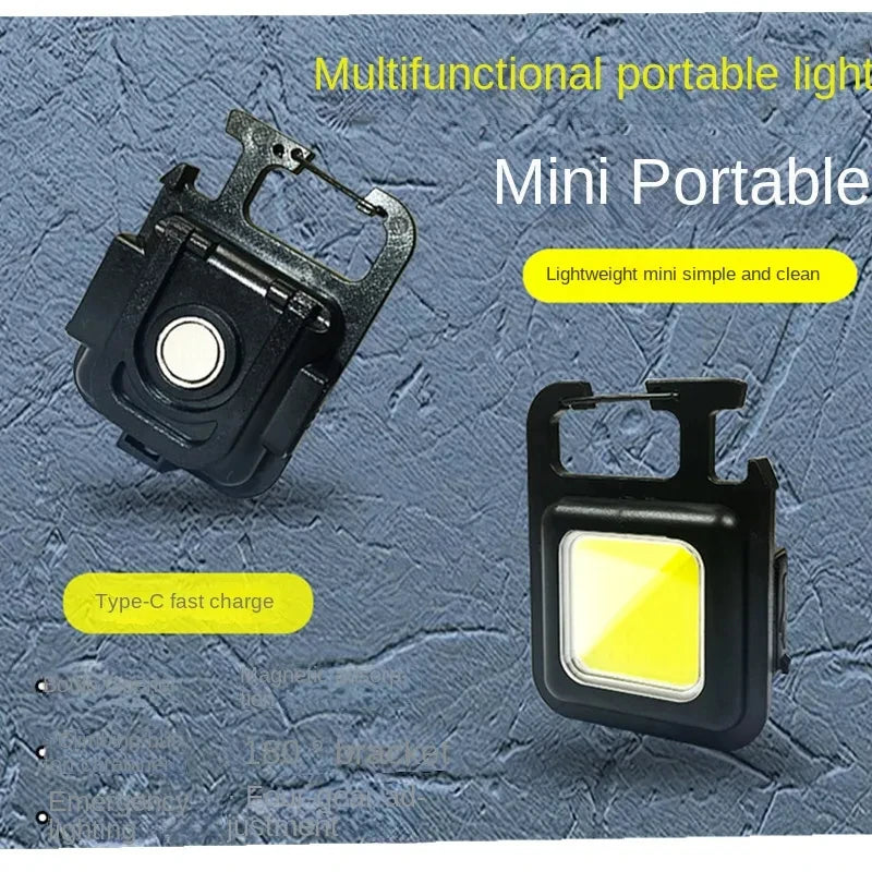Mini LED Flashlight Keychain Multifunctional Portable COB Camping Lamps USB Charging Work Lights Outdoor Fishing Hiking Lanterna - Action Outdoors Kiwi