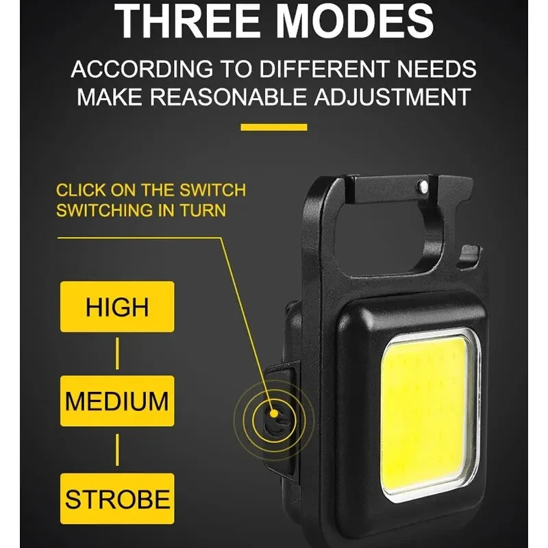 Mini Protable COB Flashlight Keychain Lamp 4 Lighting Modes Torch Outdoor Waterproof Emergency Camping Fishing Work Lights - Action Outdoors Kiwi
