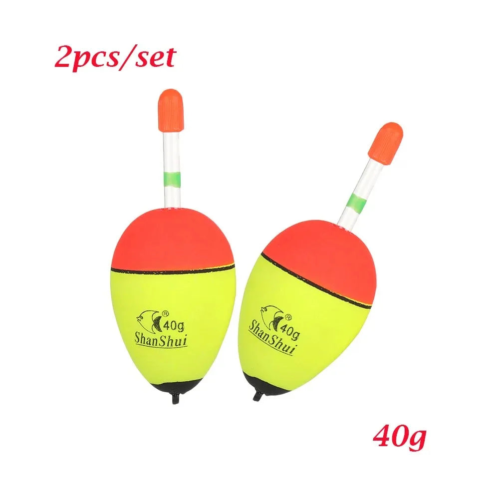 2pcs 5/8/10/15/20/30/40/50/60g EVA Luminous Fishing Night Float Light Stick Foam Plastic Bobber Sea Rock Fishing Striking Floats - Action Outdoors Kiwi