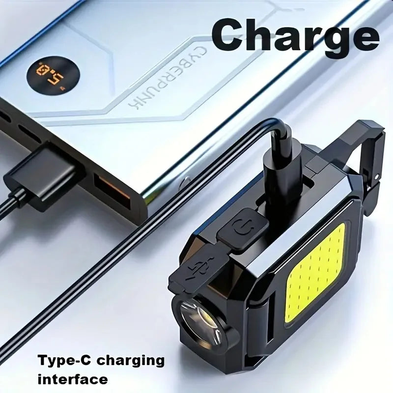 High Power Flashlight LED Keychain Work Light USB Rechargeable Waterproof Camping Fishing Lantern Torch Spotlight Outdoor Lamps - Action Outdoors Kiwi