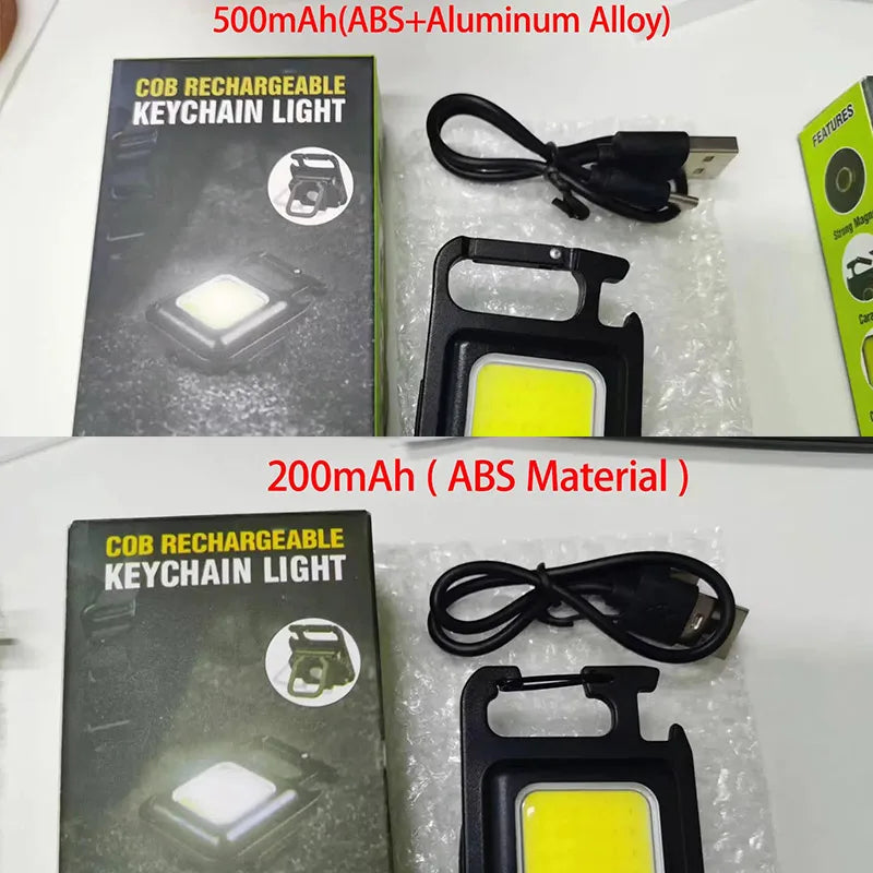 COB LED Mini Flashlight Super Bright EDC Keychain Light Outdoor Emergency Camping Pocket Lamp With Tail Magnet Corkscrew - Action Outdoors Kiwi