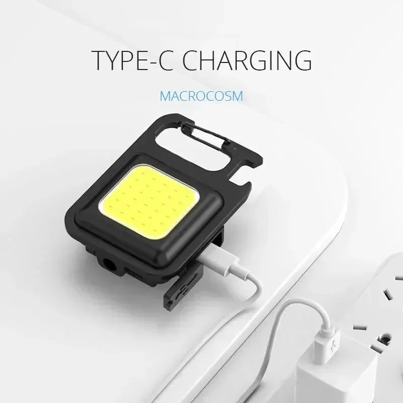 Mini LED Flashlight Keychain Multifunctional Portable COB Camping Lamps USB Charging Work Lights Outdoor Fishing Hiking Lanterna - Action Outdoors Kiwi