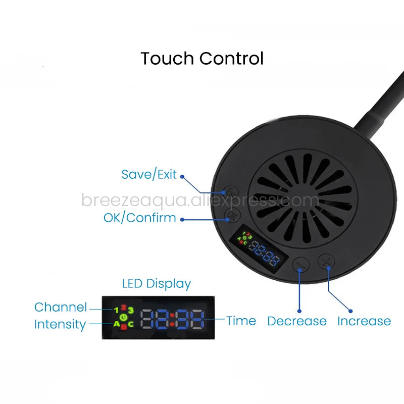Spectra Aqua Knight V2 36W Full Spectrum Touch Control Built-in Timer Marine Coral Reef Saltwater Fish Tank Aquarium LED Light - Action Outdoors Kiwi