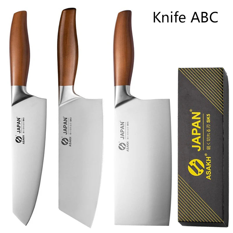 Japanese Kitchen Knives Set Stainless Steel Fish Fillet Meat Cleaver Chef Knife Sushi Knife Slicing Santoku Knife Cooking Tools - Action Outdoors Kiwi