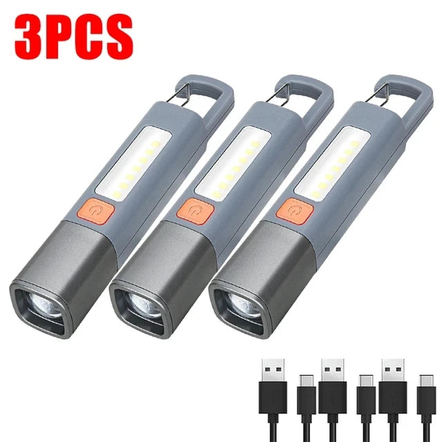 1-10PCS Super Bright COB Side Lights LED XPE Mini Portable Torch Zoomable Waterproof Outdoor Fishing Hunting Camping Flashlight - Action Outdoors Kiwi