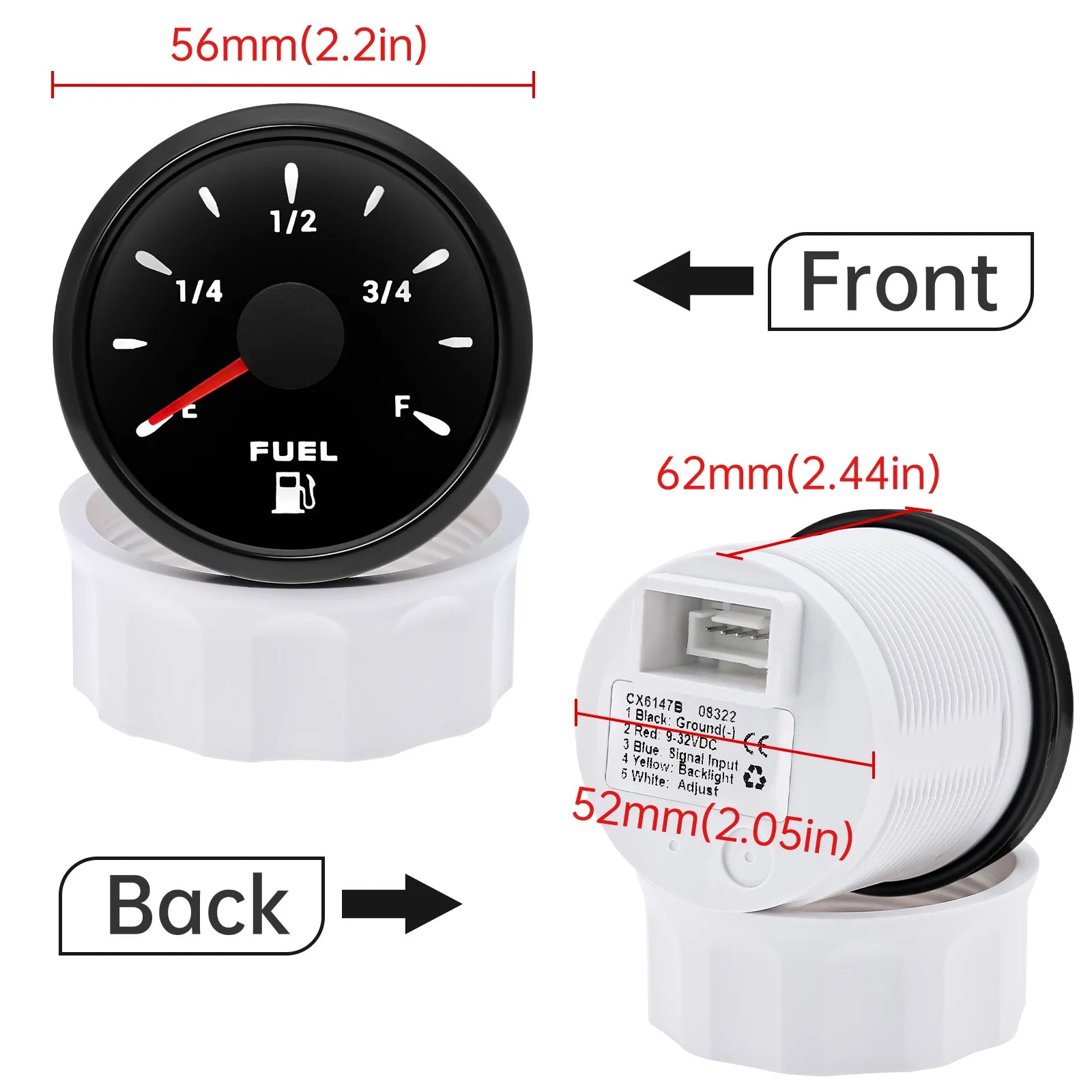0-190Ω Fuel Float Sensor + Fuel Level Gauge(Option) 7 Color Backlight Fuel Tank Level Gauge With Alarm Light For Marine Car RVS - Action Outdoors Kiwi
