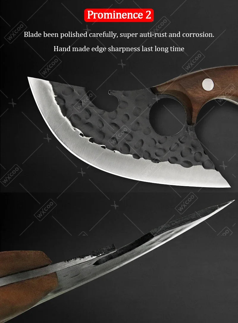 WXCOO Professional Kitchen Knives Hand Forged Boning Knife Stainless Steel Fruit Paring Knife Meat Cleaver Butcher Slicing Knife - Action Outdoors Kiwi