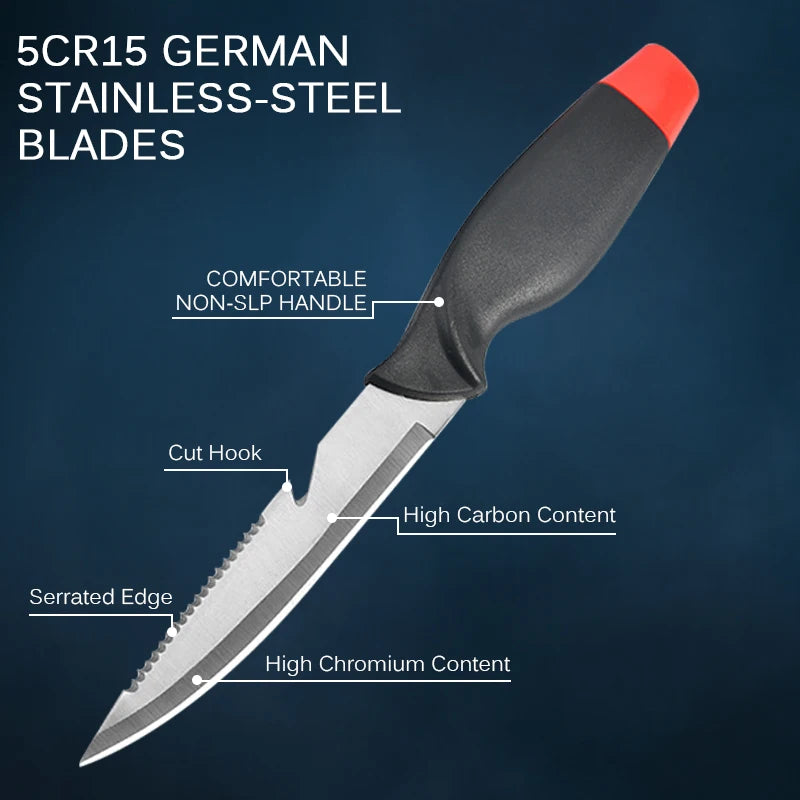 Stainless Steel Multifunctional Fishing Knife Fish Killing Knives Fish Planing Knife Kitchen Sharp Meat Cleaver Fruit Knife - Action Outdoors Kiwi