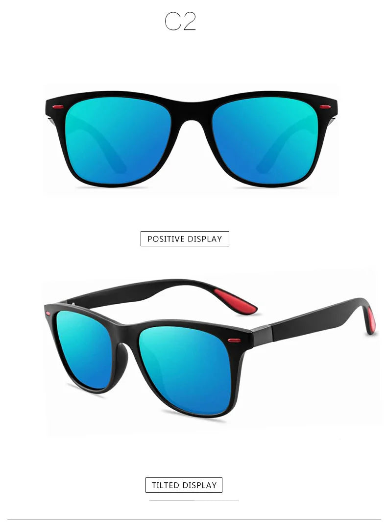 Fashion Classic Polarized Men And Women Square Sunglasses Anti Glare Goggles Travel Fishing Riding Glasses Uv400 - Action Outdoors Kiwi