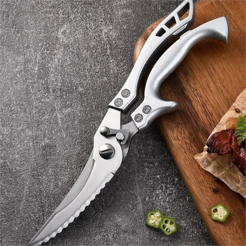 Kitchen Scissors Multifunctional Stainless Steel Food Scissors Chicken Bone Meat Fishing Crab Greens Cutting Trimming Scissors - Action Outdoors Kiwi