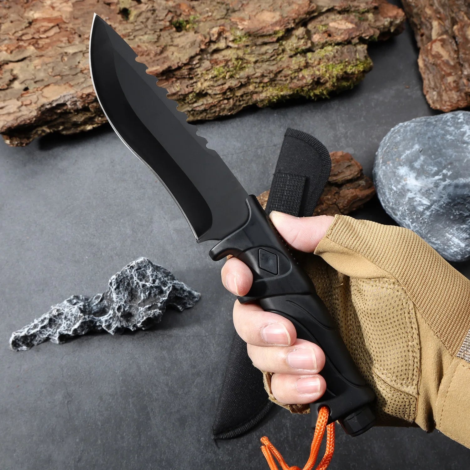 Outdoor Knife Straight Knife Defense Carry Mini Knife Field Portable Meat Eater Knife Camping Fishing Sharp Fruit Knife - Action Outdoors Kiwi