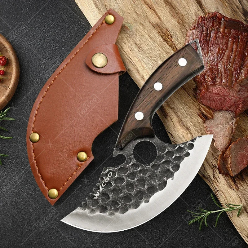 WXCOO Professional Kitchen Knives Hand Forged Boning Knife Stainless Steel Fruit Paring Knife Meat Cleaver Butcher Slicing Knife - Action Outdoors Kiwi