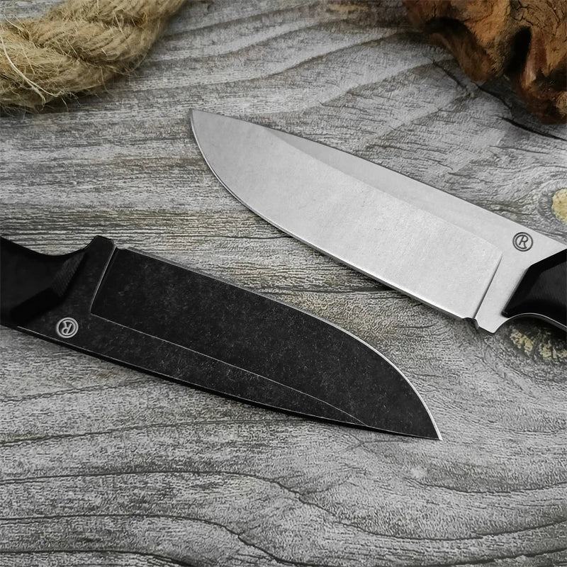 High hardness R small straight knife fishing and hunting tactics G10 and hemp handle survival tools rescue camping fixed knife - Action Outdoors Kiwi