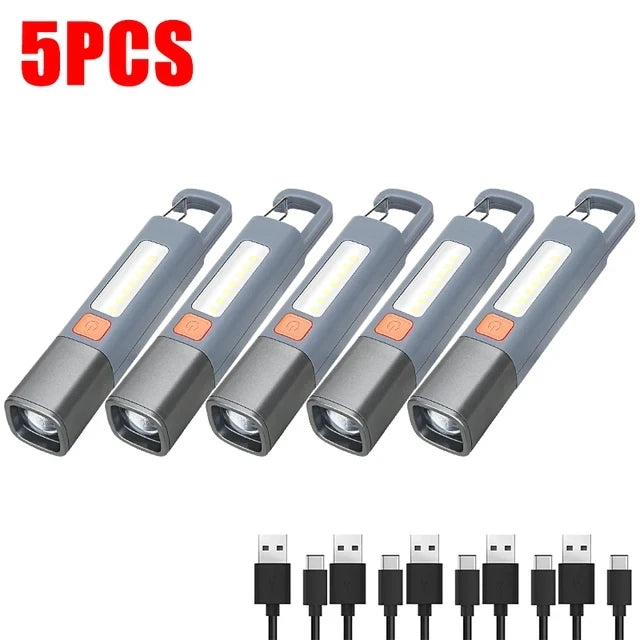 1-10PCS Super Bright COB Side Lights LED XPE Mini Portable Torch Zoomable Waterproof Outdoor Fishing Hunting Camping Flashlight - Action Outdoors Kiwi