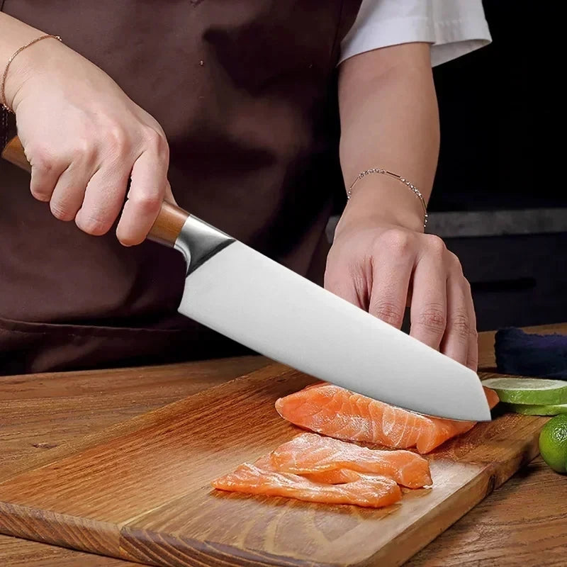 Japanese Kitchen Knives Set Stainless Steel Fish Fillet Meat Cleaver Chef Knife Sushi Knife Slicing Santoku Knife Cooking Tools - Action Outdoors Kiwi