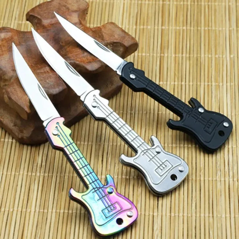 Mini Guitar Keychain Knife Stainless Steel Folding Knife Fishing Filet Knives Portable Multifunction Outdoor Folding Knife - Action Outdoors Kiwi